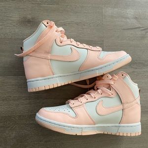 NIKE LIGHT NEON PINK HIGH TOP SNEAKERS